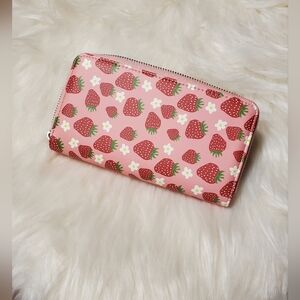 Strawberry Pattern Wallet in Pink